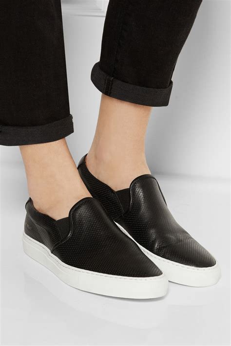 women's leather slip on sneakers